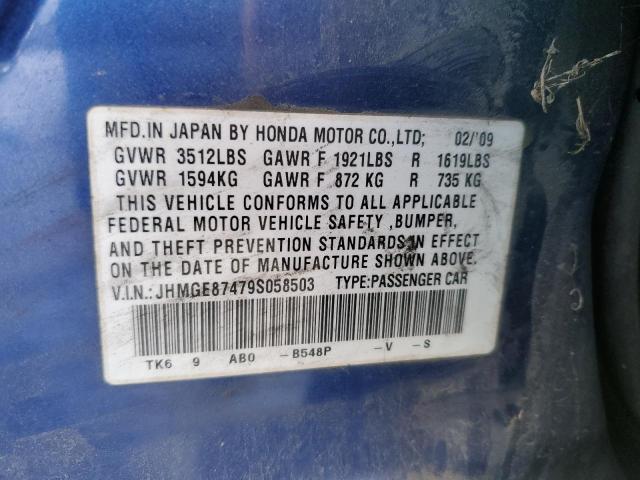 Photo 11 VIN: JHMGE87479S058503 - HONDA FIT 