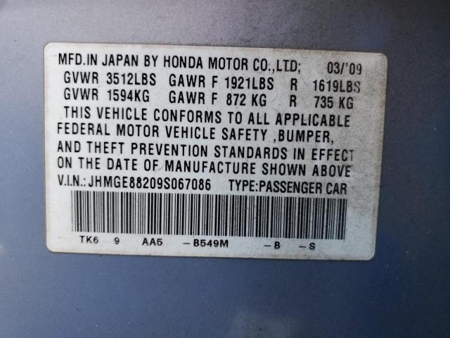 Photo 11 VIN: JHMGE88209S067086 - HONDA FIT 