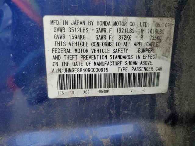 Photo 11 VIN: JHMGE88409C000919 - HONDA FIT 