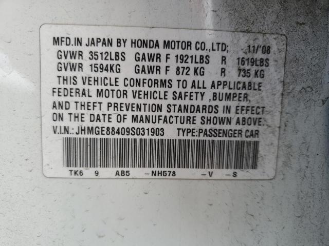 Photo 11 VIN: JHMGE88409S031903 - HONDA FIT 