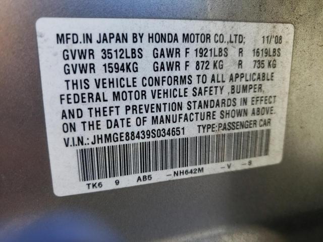 Photo 11 VIN: JHMGE88439S034651 - HONDA FIT 