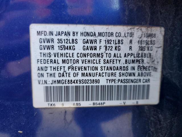 Photo 11 VIN: JHMGE884X9S023890 - HONDA FIT 