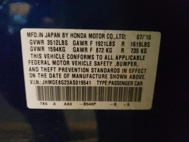 Photo 11 VIN: JHMGE8G23AS019541 - HONDA FIT 