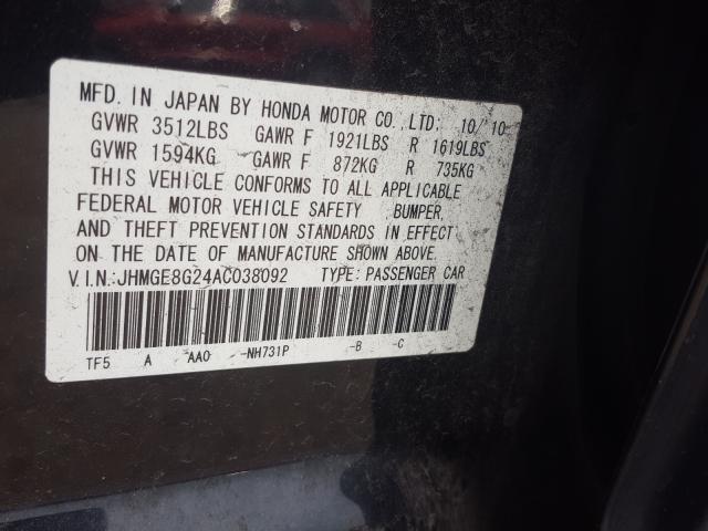 Photo 9 VIN: JHMGE8G24AC038092 - HONDA FIT 