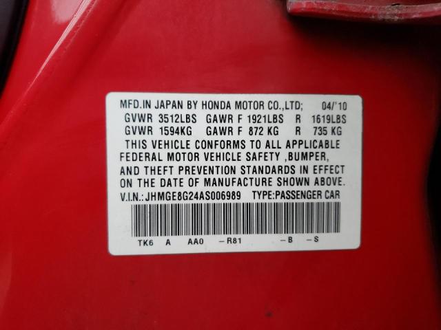 Photo 12 VIN: JHMGE8G24AS006989 - HONDA FIT 