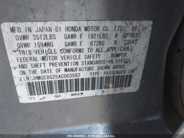 Photo 8 VIN: JHMGE8G25AC003562 - HONDA FIT 