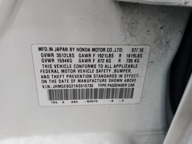 Photo 12 VIN: JHMGE8G27AS015735 - HONDA FIT 