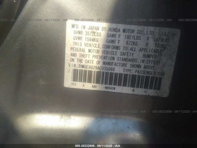 Photo 8 VIN: JHMGE8G29AC035088 - HONDA FIT 