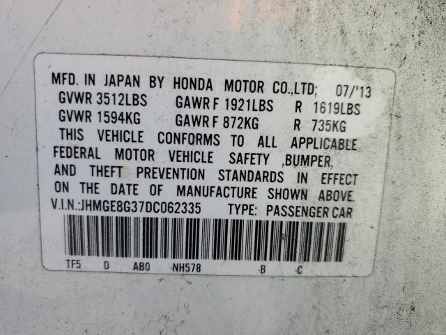 Photo 11 VIN: JHMGE8G37DC062335 - HONDA FIT 