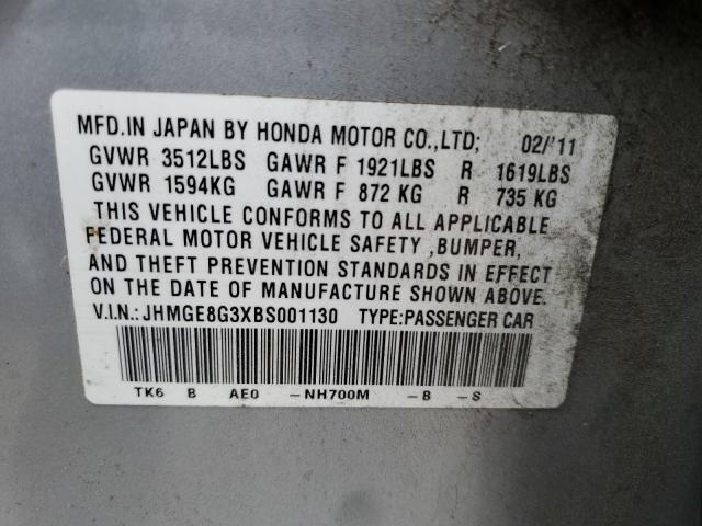 Photo 11 VIN: JHMGE8G3XBS001130 - HONDA FIT 