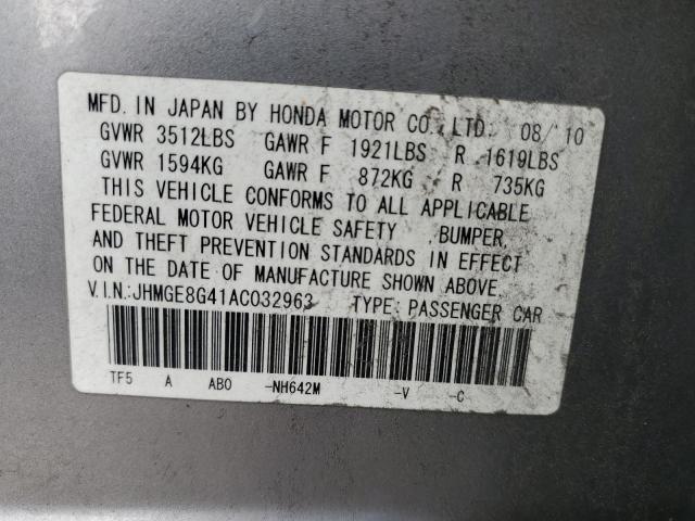 Photo 11 VIN: JHMGE8G41AC032963 - HONDA FIT 