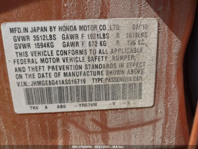 Photo 8 VIN: JHMGE8G41AS016719 - HONDA FIT 