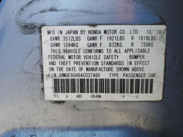 Photo 12 VIN: JHMGE8G46AC037480 - HONDA FIT SPORT 