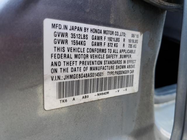 Photo 11 VIN: JHMGE8G48AS014501 - HONDA FIT 