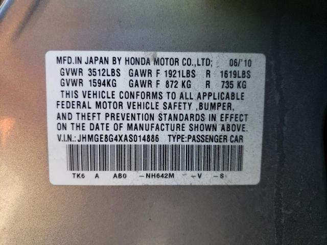 Photo 9 VIN: JHMGE8G4XAS014886 - HONDA FIT SPORT 