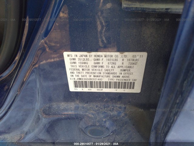 Photo 8 VIN: JHMGE8G50BC021480 - HONDA FIT 