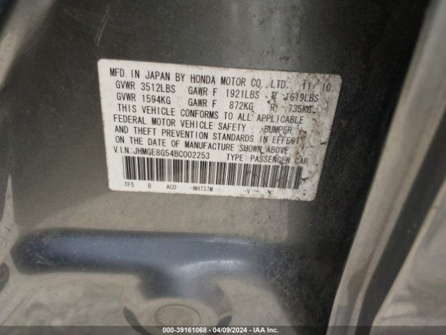 Photo 8 VIN: JHMGE8G54BC002253 - HONDA FIT 