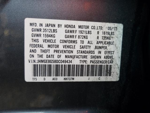 Photo 9 VIN: JHMGE8G58DC049434 - HONDA FIT SPORT 