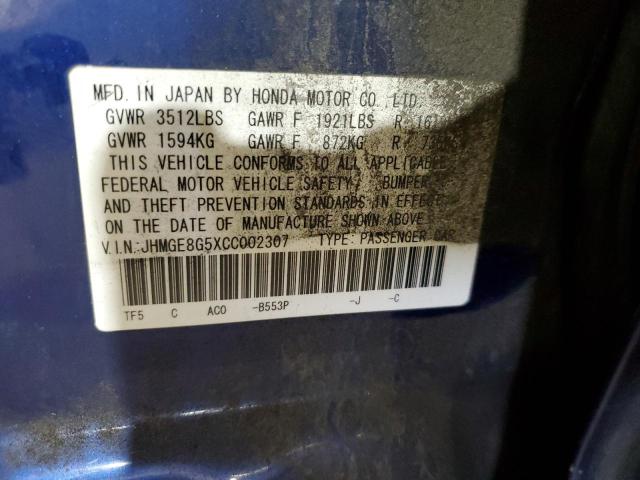 Photo 11 VIN: JHMGE8G5XCC002307 - HONDA FIT SPORT 