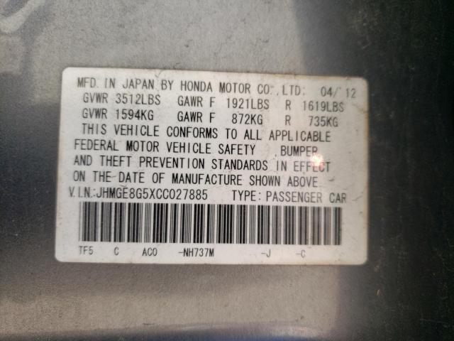 Photo 11 VIN: JHMGE8G5XCC027885 - HONDA FIT 