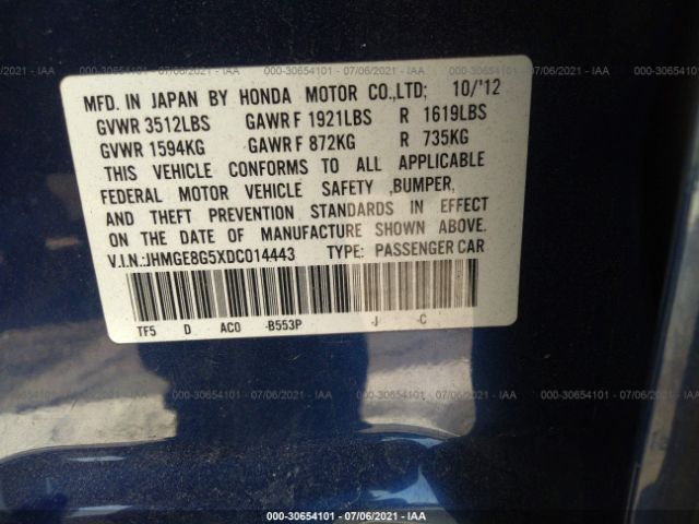 Photo 8 VIN: JHMGE8G5XDC014443 - HONDA FIT 