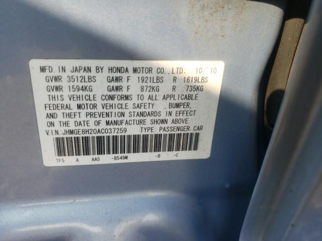 Photo 9 VIN: JHMGE8H20AC037259 - HONDA FIT 