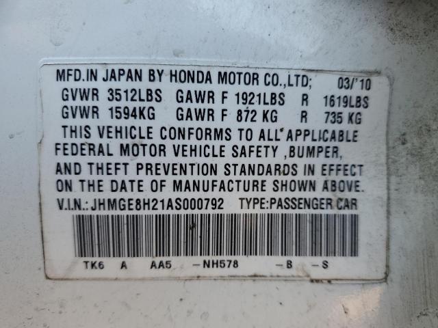 Photo 11 VIN: JHMGE8H21AS000792 - HONDA FIT 