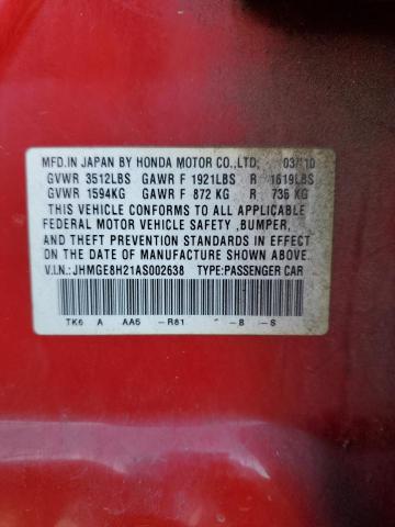 Photo 13 VIN: JHMGE8H21AS002638 - HONDA FIT 