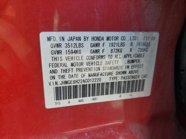 Photo 11 VIN: JHMGE8H22AC012220 - HONDA FIT 