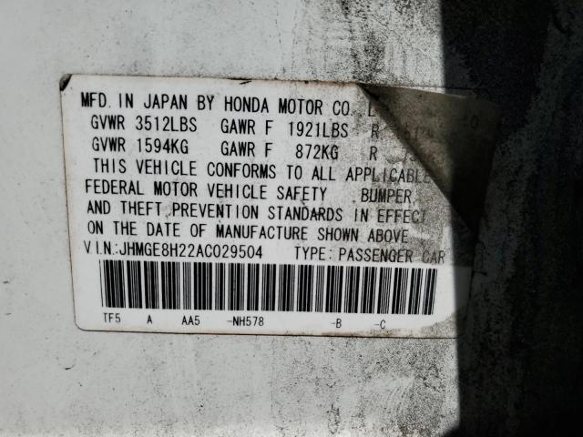 Photo 11 VIN: JHMGE8H22AC029504 - HONDA FIT 