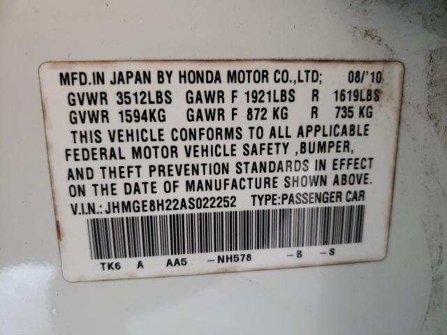 Photo 9 VIN: JHMGE8H22AS022252 - HONDA FIT 