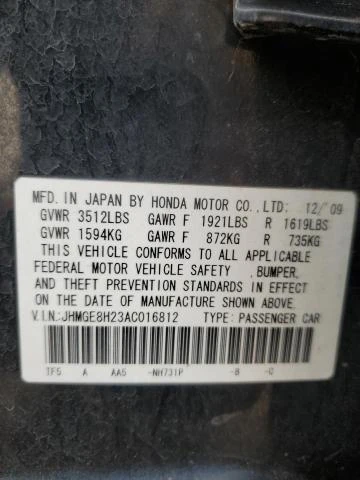 Photo 11 VIN: JHMGE8H23AC016812 - HONDA FIT 