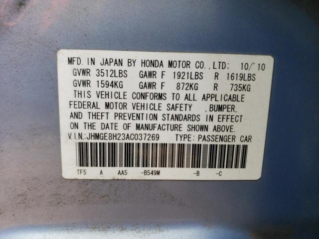 Photo 11 VIN: JHMGE8H23AC037269 - HONDA FIT 