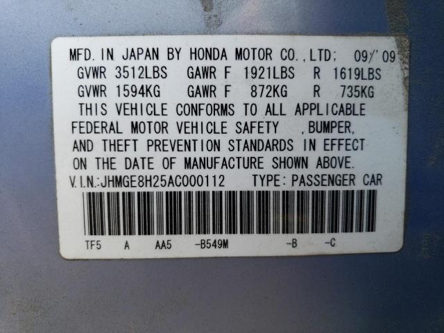 Photo 11 VIN: JHMGE8H25AC000112 - HONDA FIT 