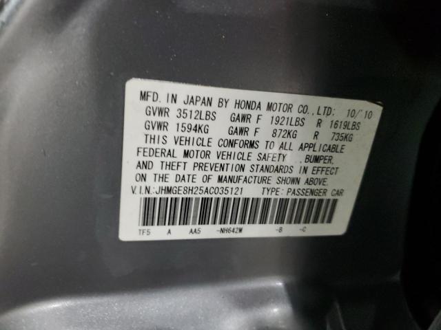 Photo 12 VIN: JHMGE8H25AC035121 - HONDA FIT 