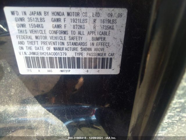 Photo 8 VIN: JHMGE8H26AC001379 - HONDA FIT 