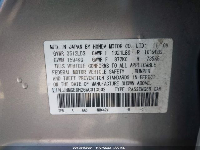 Photo 8 VIN: JHMGE8H26AC013502 - HONDA FIT 