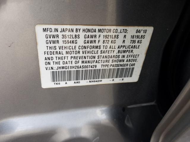 Photo 9 VIN: JHMGE8H26AS007429 - HONDA FIT 