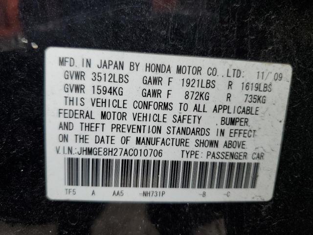 Photo 12 VIN: JHMGE8H27AC010706 - HONDA FIT 