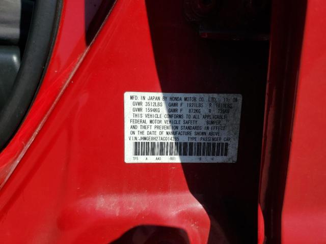 Photo 12 VIN: JHMGE8H27AC014285 - HONDA FIT 