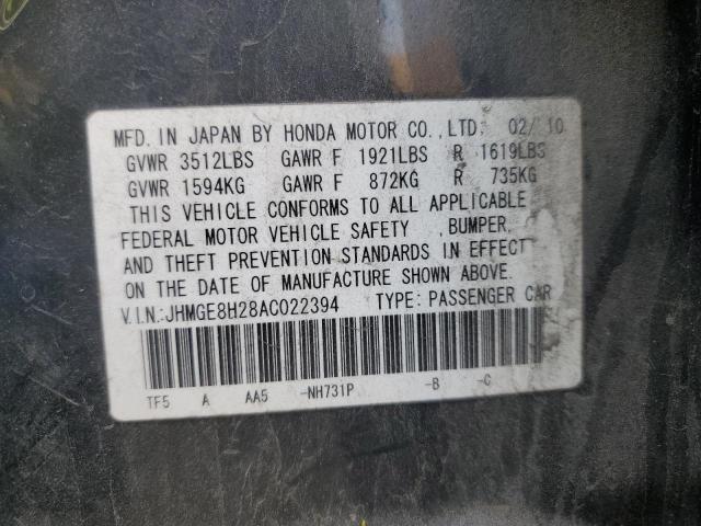 Photo 12 VIN: JHMGE8H28AC022394 - HONDA FIT 