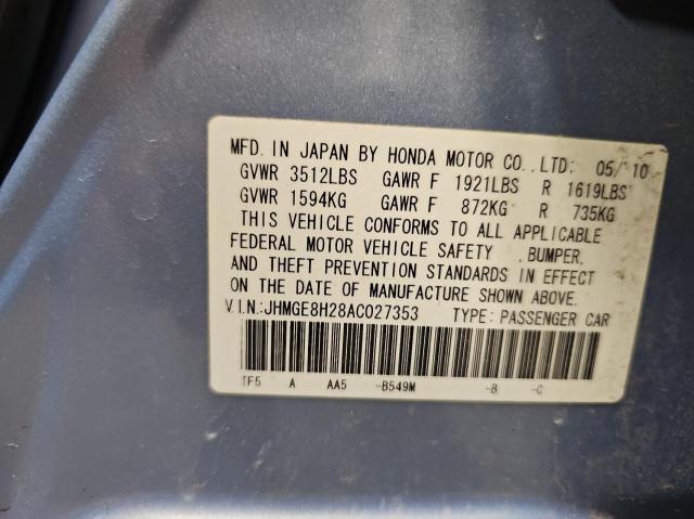 Photo 9 VIN: JHMGE8H28AC027353 - HONDA FIT 