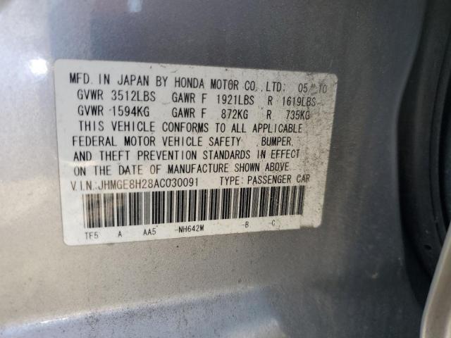 Photo 11 VIN: JHMGE8H28AC030091 - HONDA FIT 