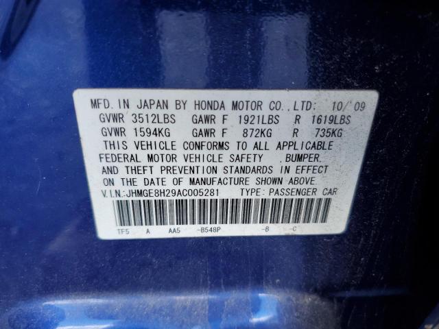 Photo 11 VIN: JHMGE8H29AC005281 - HONDA FIT 