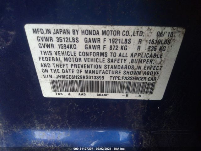 Photo 8 VIN: JHMGE8H29AS013399 - HONDA FIT 