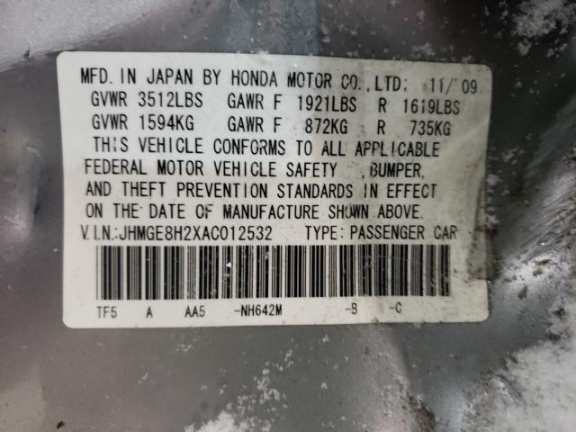 Photo 9 VIN: JHMGE8H2XAC012532 - HONDA FIT 