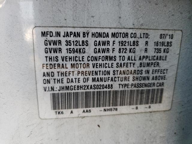 Photo 11 VIN: JHMGE8H2XAS020488 - HONDA FIT 