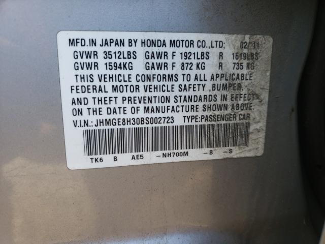 Photo 9 VIN: JHMGE8H30BS002723 - HONDA FIT 