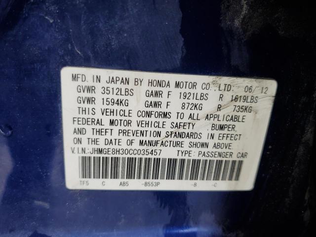 Photo 11 VIN: JHMGE8H30CC035457 - HONDA FIT 