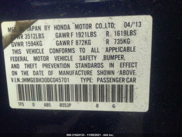 Photo 8 VIN: JHMGE8H30DC045701 - HONDA FIT 